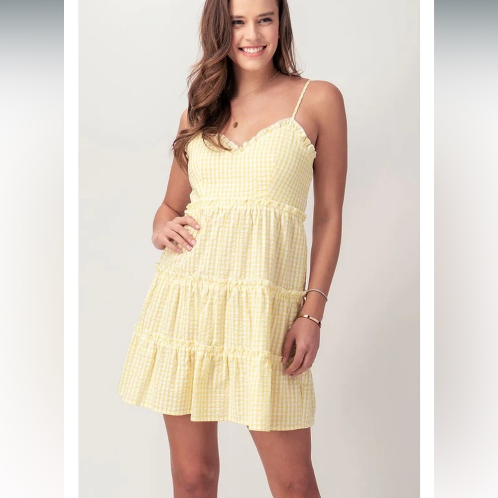 thrive boutique yellow mini dress